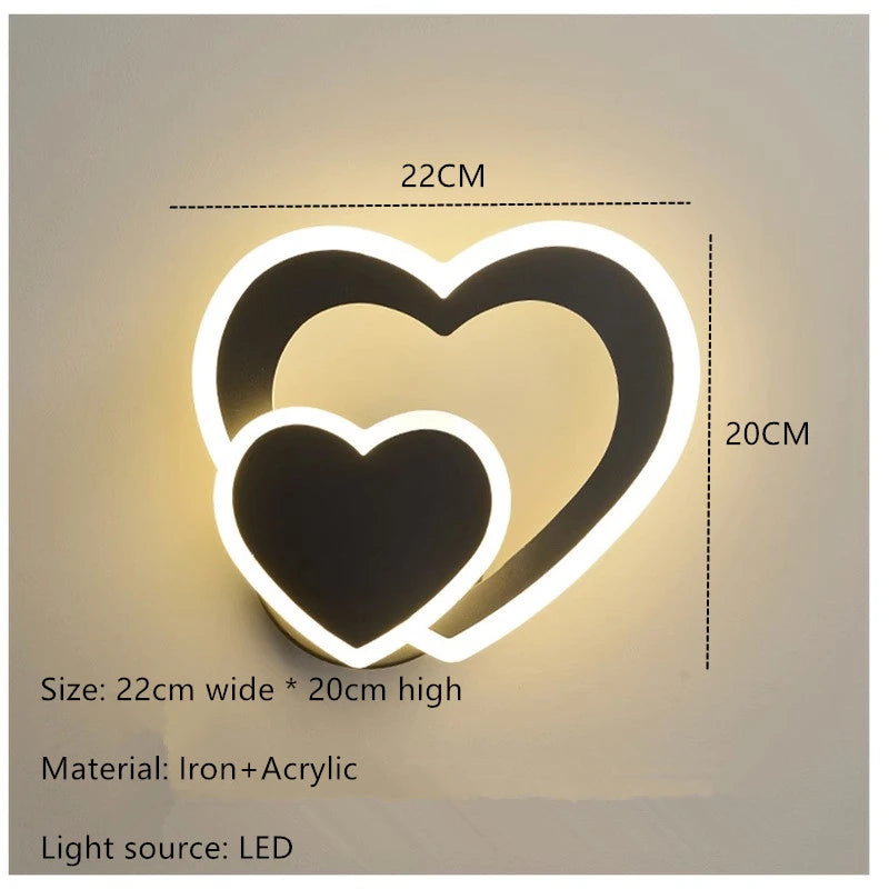 LED heart-shaped wall lamp