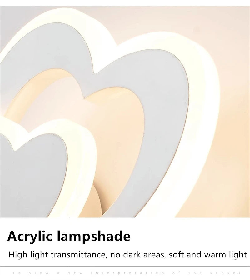LED heart-shaped wall lamp