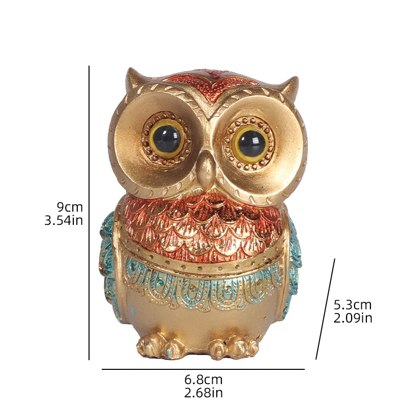 Luxury-style owl sculpture resin statue