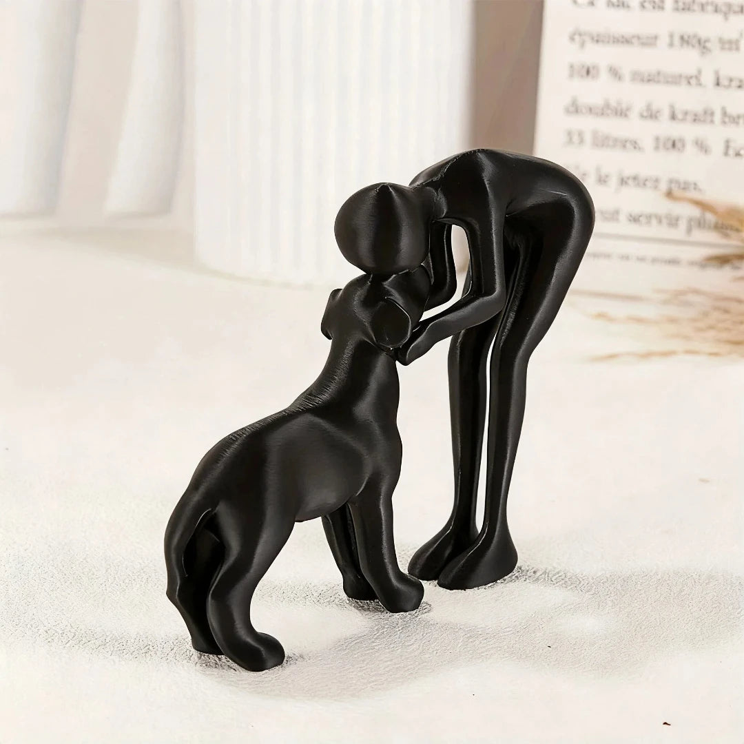 Art Pet companionship! human & pet figurine