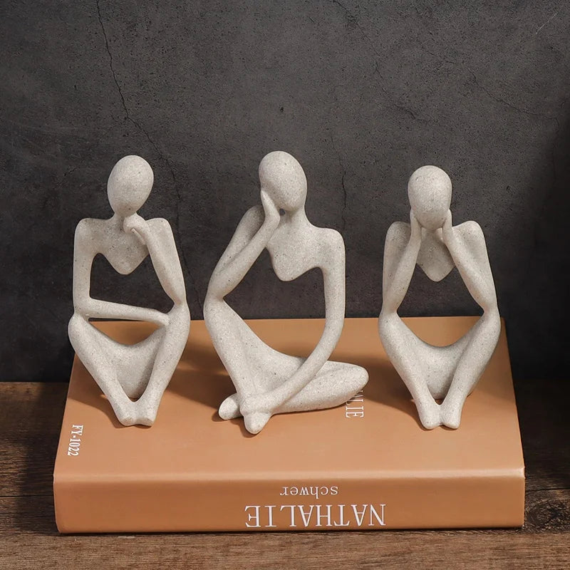 Human Contemplation Sculpture Figurine