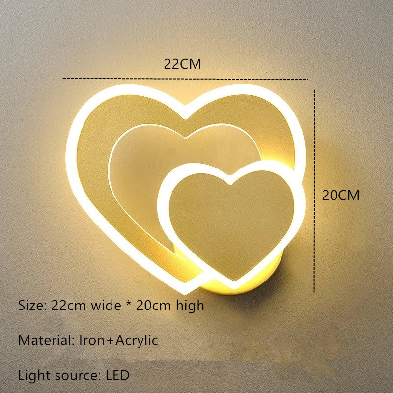 LED heart-shaped wall lamp