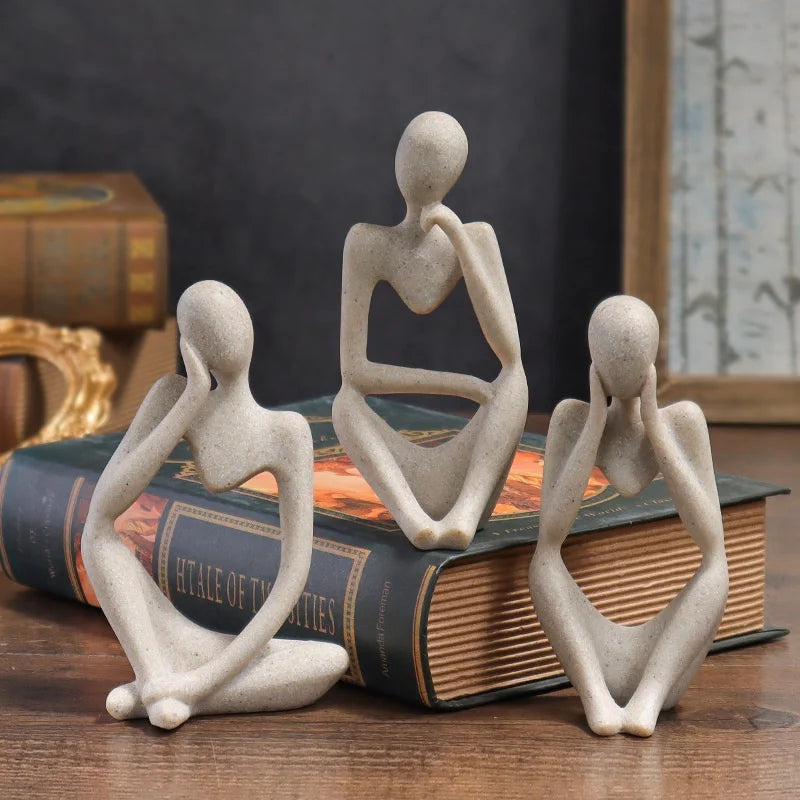 Human Contemplation Sculpture Figurine