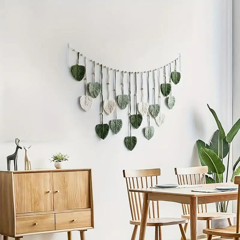 Bohemian Style Woven Leaf Wall Hanging