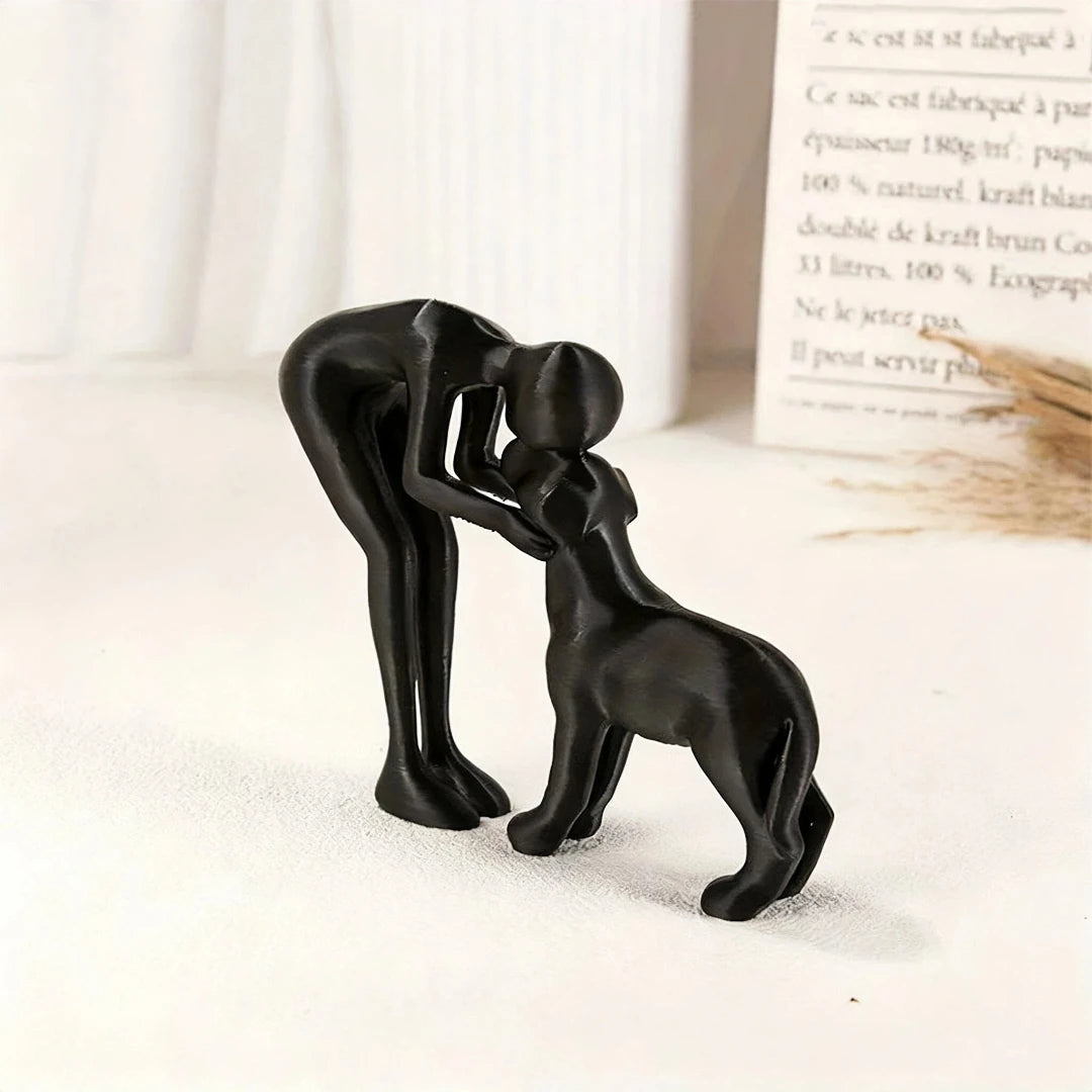 Art Pet companionship! human & pet figurine