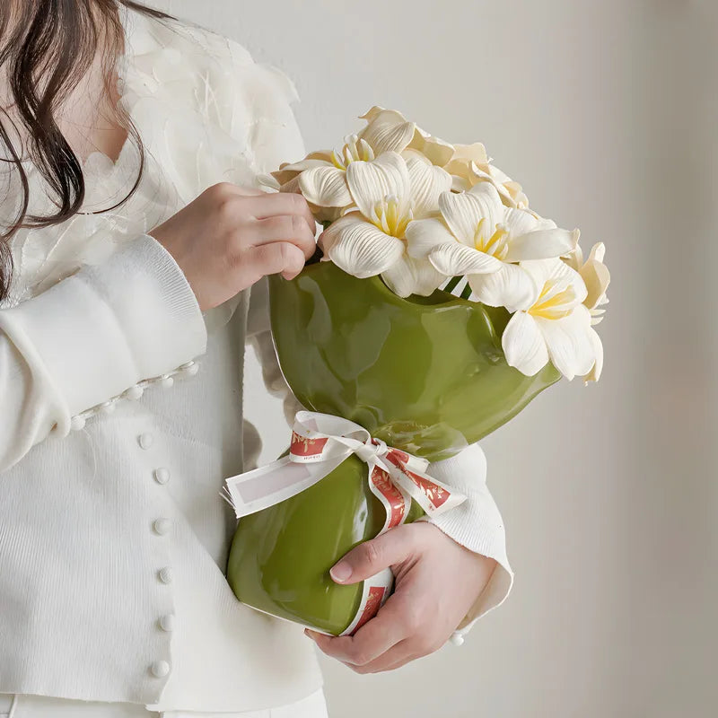 Ceramic Rose Shaped Vase