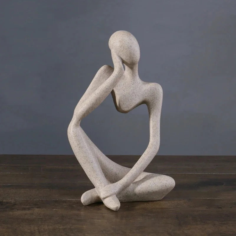 Human Contemplation Sculpture Figurine