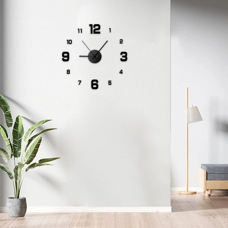 Frameless Wall Clock- Wall Decal