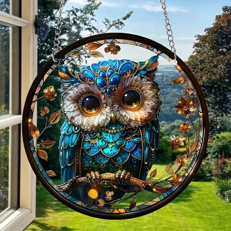 6in Round Acrylic Owl Solar Catcher