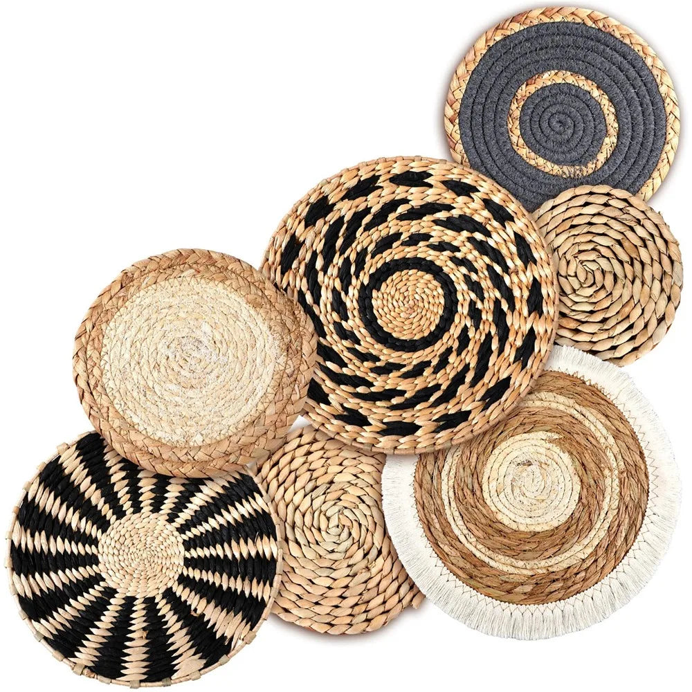 7PCS Boho Wall Baskets Seagrass Rattan Wicker Wall Decor