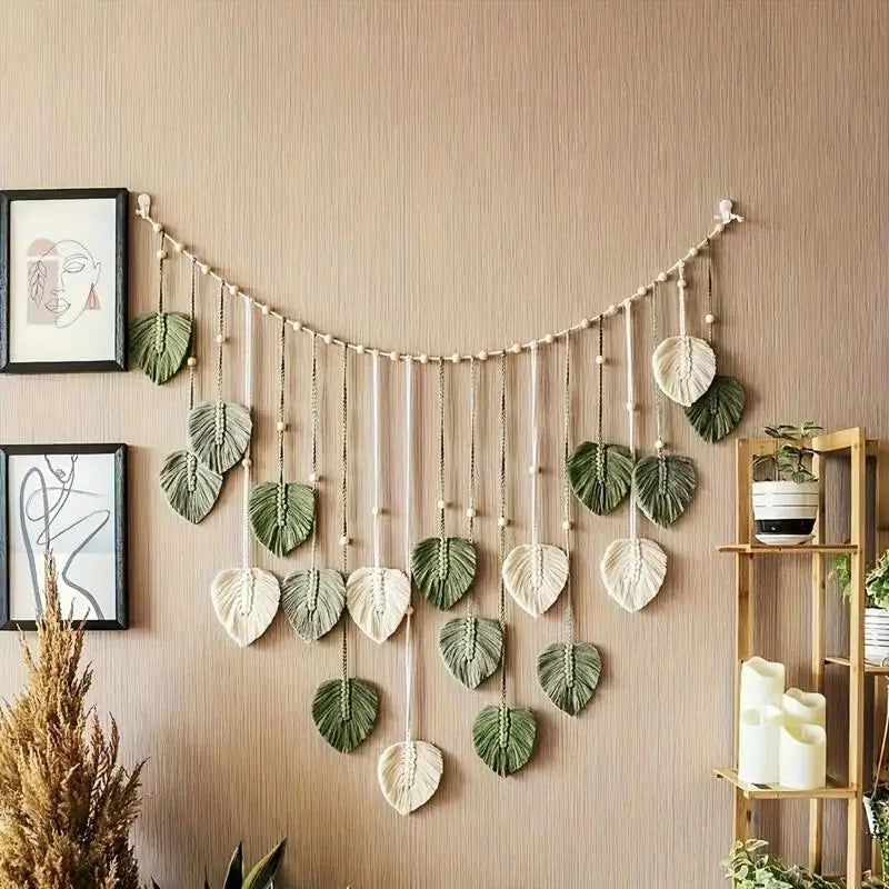 Bohemian Style Woven Leaf Wall Hanging