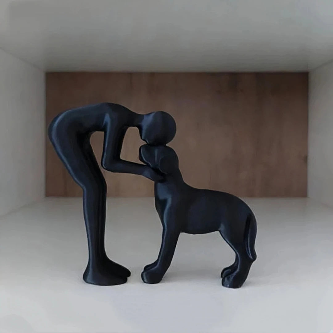 Art Pet companionship! human & pet figurine