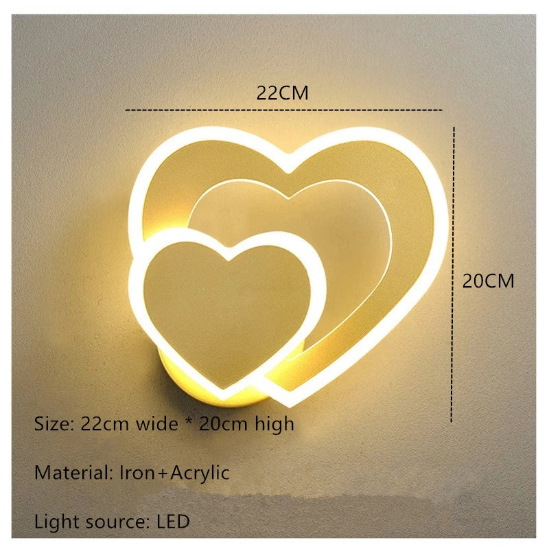 LED heart-shaped wall lamp