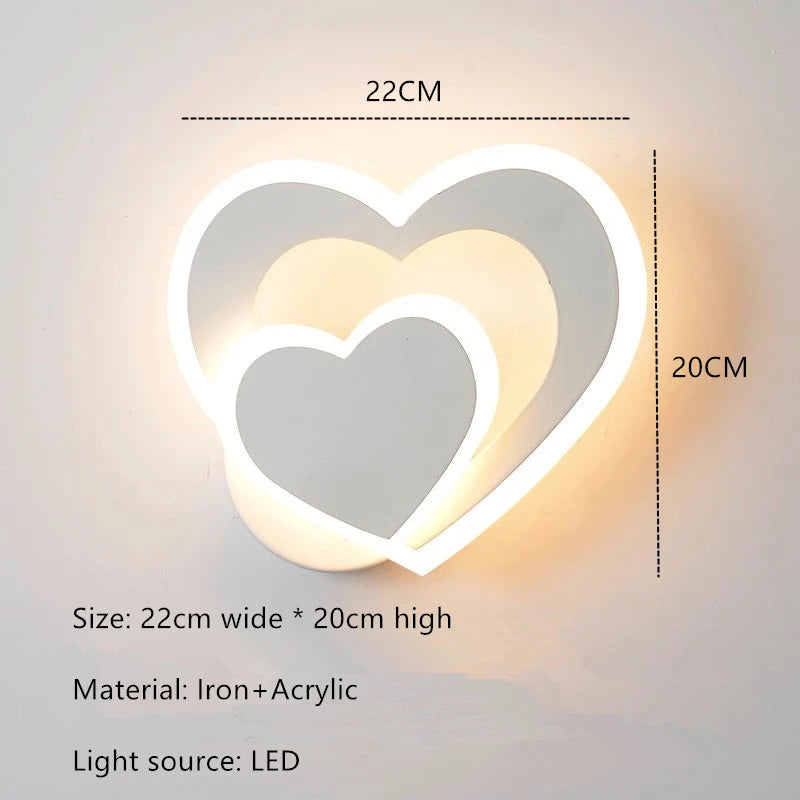LED heart-shaped wall lamp