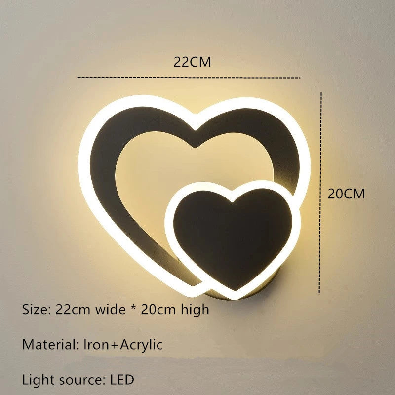 LED heart-shaped wall lamp