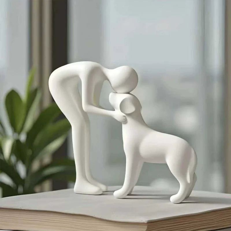 Art Pet companionship! human & pet figurine