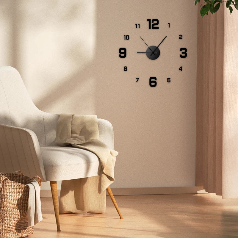 Frameless Wall Clock- Wall Decal