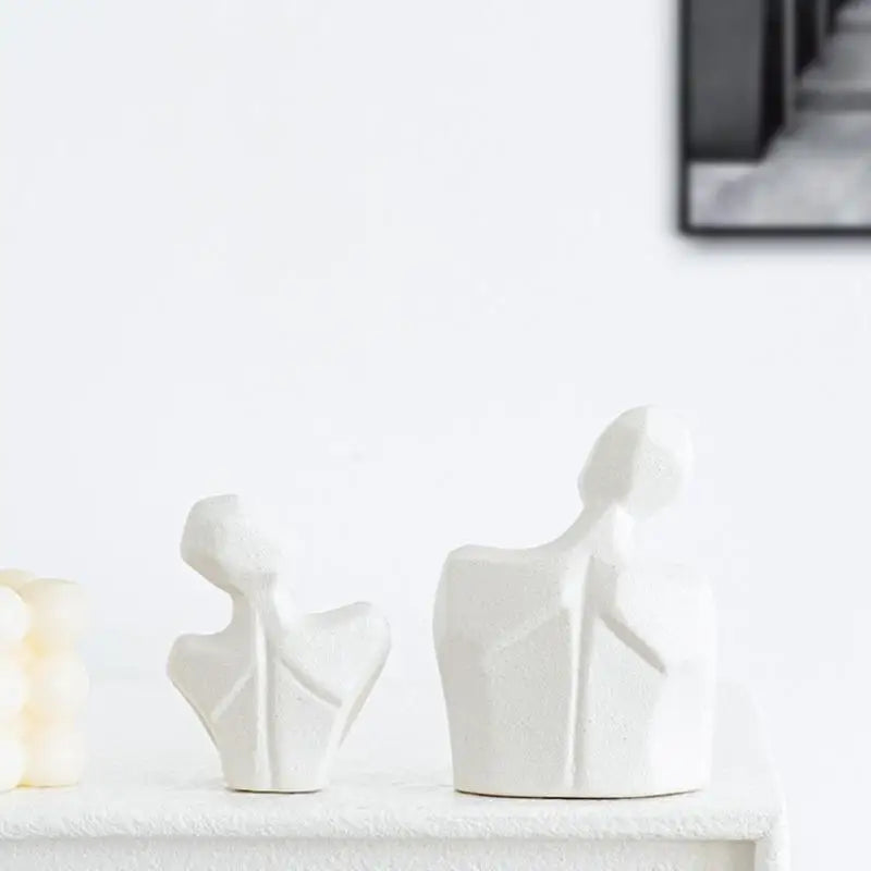 Adorable Ceramic Hugging Lovebirds, Stylish Abstract Figurine for Modern Home Decor