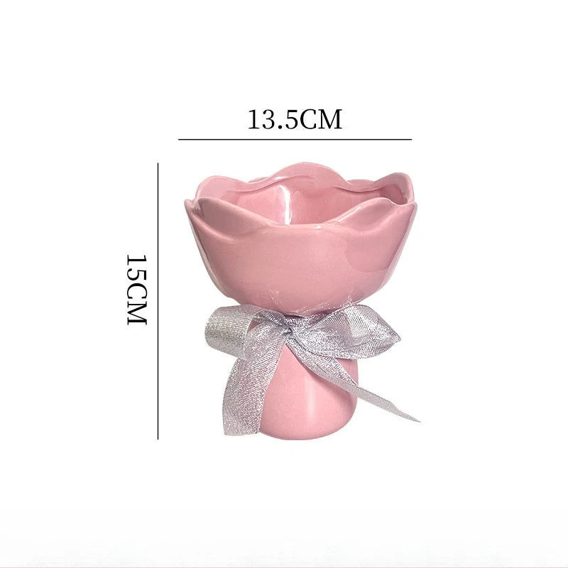 Ceramic Rose Shaped Vase