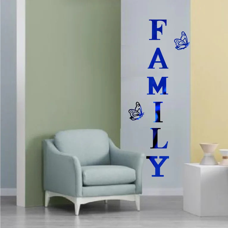 Family 3D Mirror Wall Stickers Self-Adhesive