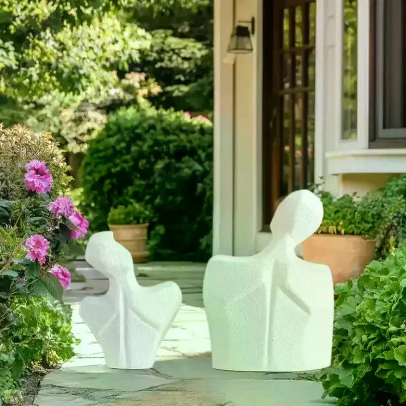 Adorable Ceramic Hugging Lovebirds, Stylish Abstract Figurine for Modern Home Decor