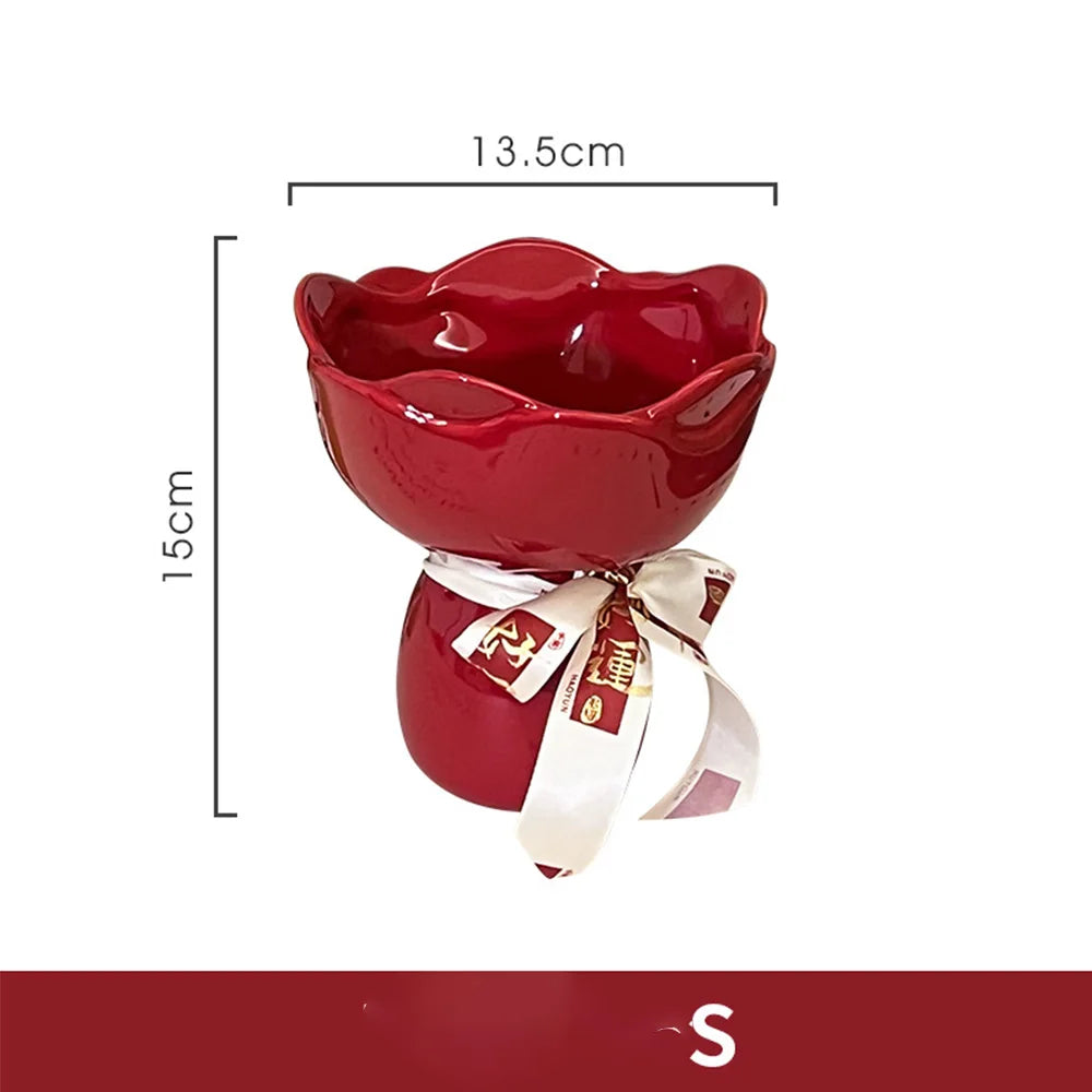 Ceramic Rose Shaped Vase