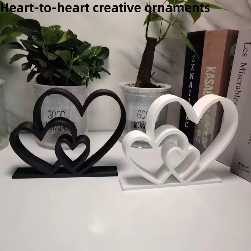 Heart-to-Heart Statue - Black & White