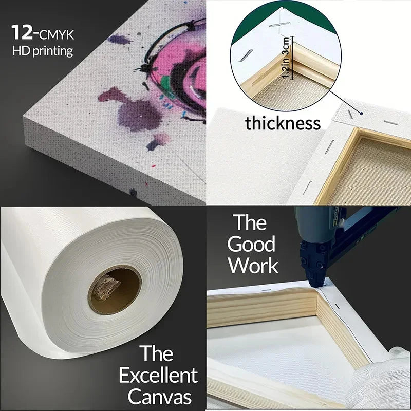 1 piece of beautiful room decoration wood frame wall decoration canvas print (flat)