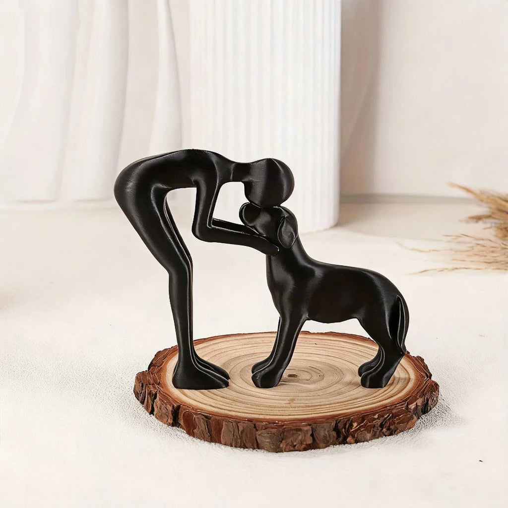 Art Pet companionship! human & pet figurine