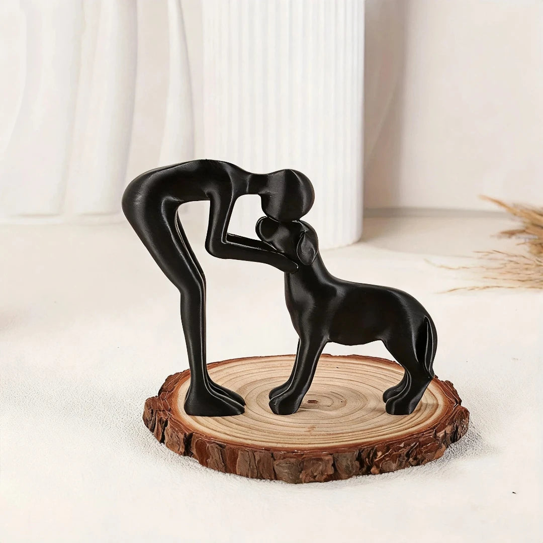 Art Pet companionship! human & pet figurine