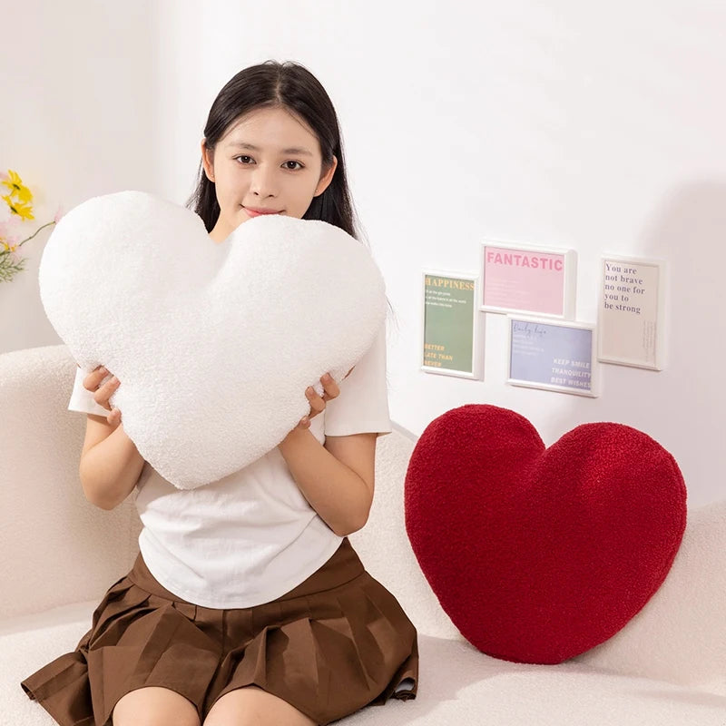Red Love Heart Shape Pillow Cushion