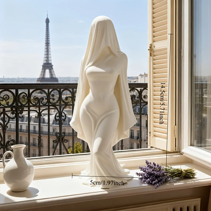 Elegant Veiled Ghost Lady Statue -