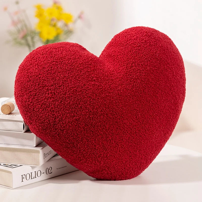 Red Love Heart Shape Pillow Cushion