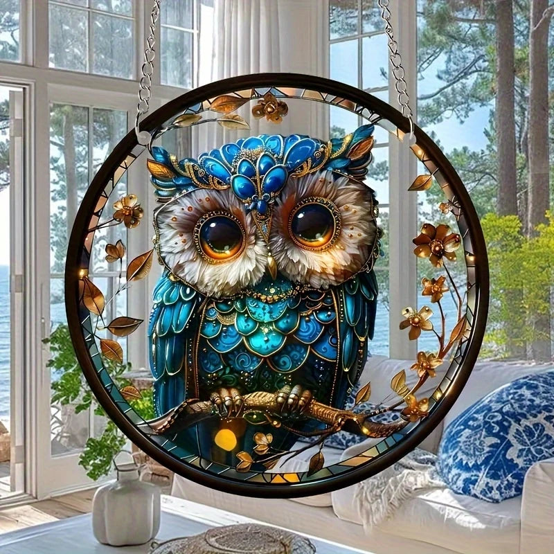 6in Round Acrylic Owl Solar Catcher