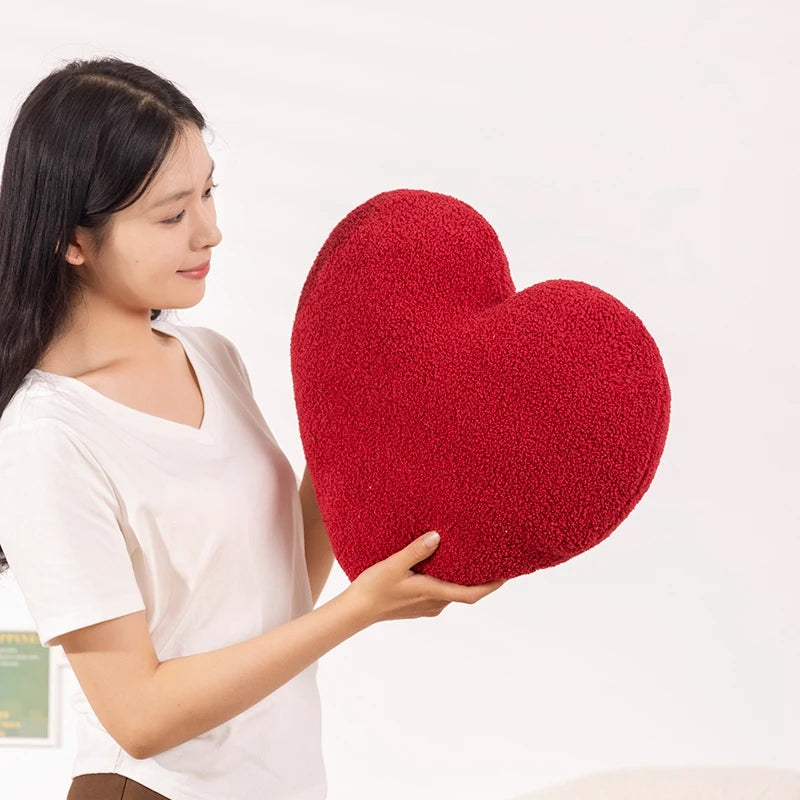 Red Love Heart Shape Pillow Cushion