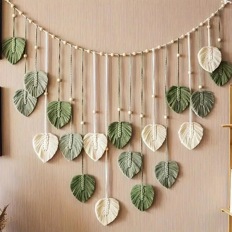 Bohemian Style Woven Leaf Wall Hanging
